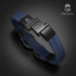 Blaues lederarmband unendlichkeit zeichen inifnity endless uniqal